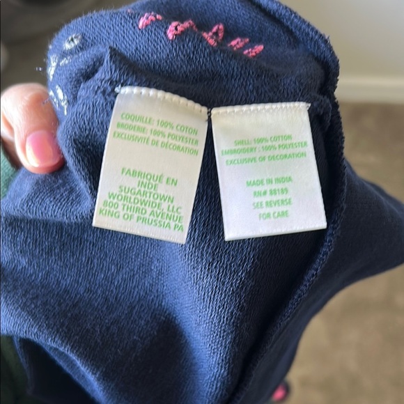 Floral Embroidered Navy Sweatshirt - Picture 4 of 5